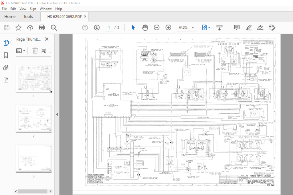 Grove Rough Terrain Cranes RT740 RT740 RT755 RT760 Hydraulic Schematic ...