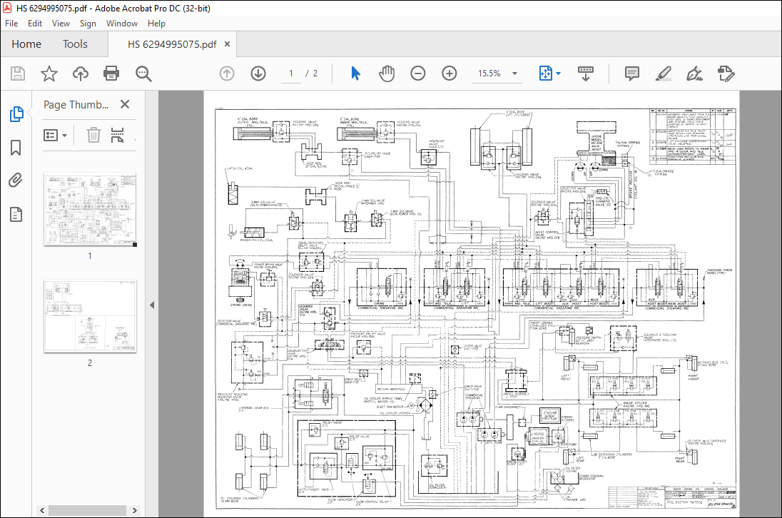 Grove Rough Terrain Cranes TM750E Hydraulic Schematic Manual - PDF ...