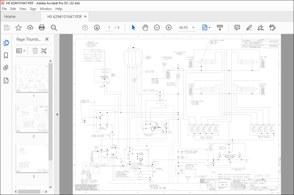 Grove Rough Terrain Cranes TMS875E Hydraulic Schematic Manual - PDF ...