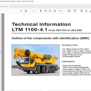 Liebherr Crane LTM 1100-4.1 Technical Information Manual - PDF DOWNLOAD