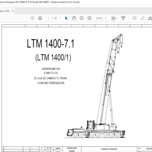 Liebherr Crane LTM 1400-7.1 (LTM 1400-1) LIEBHERRMOTOR D 9408 TIE A5 ZF-CAJA DE CAMBIOS TC TRONIC CON RETARDADOR Electrical Schematic Manual FR - PDF DOWNLOAD (French)