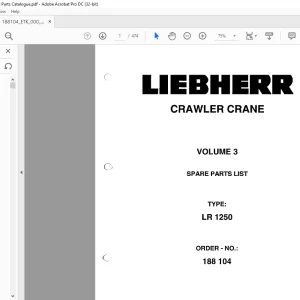 Liebherr Crawler Crane LR 1250 Parts Manual Vol 3 - PDF DOWNLOAD