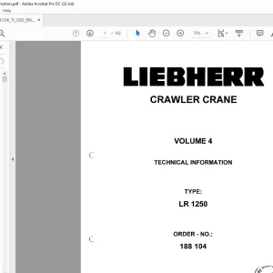 Liebherr Crawler Crane LR 1250 Technical Information Manual - PDF DOWNLOAD