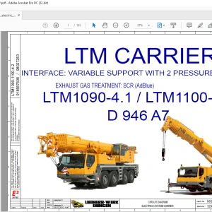 Liebherr LTM1090-4.1 LTM1100-4.2 D 946 A7 LTM Carrier Electric Schematic Manual - PDF DOWNLOAD