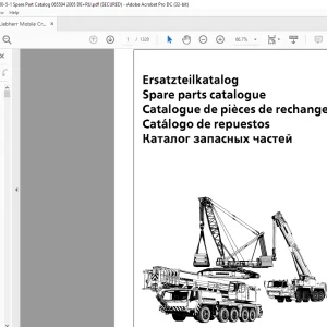 Liebherr Mobile Crane LTM 1100-5.1 Parts Catalogue Manual - PDF DOWNLOAD