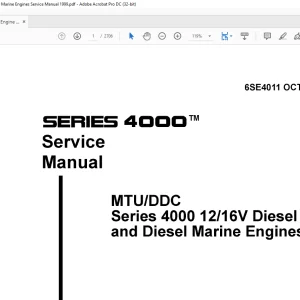 MTU DDC Series 4000 12V 16V Diesel & Diesel Marine Engines Service Manual 6SE4011 PDF DOWNLOAD