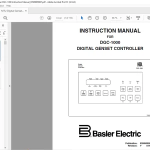 MTU DGC-1000 DIGITAL GENSET CONTROLLER Instruction Manual PDF DOWNLOAD
