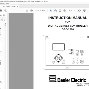 MTU DIGITAL GENSET CONTROLLER DGC-2020 Instructions Manual PDF DOWNLOAD