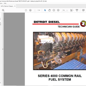 MTU Detroit Diesel Series 4000 Common Rail Fuel System Technician Guide Manual PDF DOWNLOAD