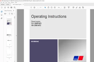 MTU Diesel Engine 12 V 2000 M72 16V 2000 M72 Operating Instructions Manual M015650-04E PDF DOWNLOAD