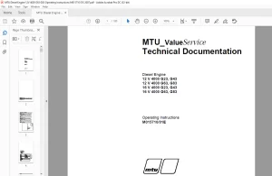 MTU Diesel Engine 12 V 4000 G23 G43 12 V 4000 G63 G83 16 V 4000 G23 G43 16 V 4000 G63 G83 Operating Instructions Manual M015710-01E PDF  DOWNLOAD