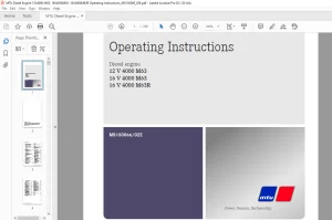 MTU Diesel Engine 12 V 4000 M63 16 V 4000 M63 16 V 4000 M63R Operating instructions Manual MS150066-02E PDF DOWNLOAD