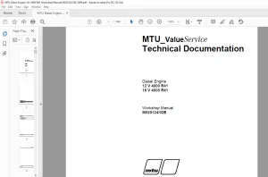 MTU Diesel Engine 12 V 4000 R41 16 V 4000 R41 Workshop Manual M020124-02E PDF DOWNLOAD