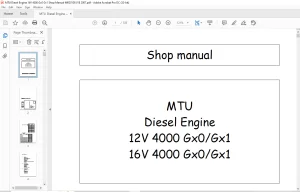 MTU Diesel Engine 12V 4000 Gx0 Gx1 16V 4000 Gx0 Gx1 Shop Manual MR20108-01E PDF DOWNLOAD