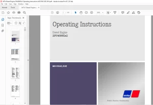 MTU Diesel Engine 20V4000Gx2 Operating Instructions Manual M015565-03E PDF DOWNLOAD