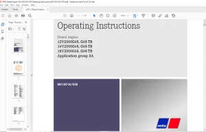 MTU Diesel Engines 12V2000G65 G65-TB 16V2000G65 G65-TB 18V2000G65 G65-TB Operating Instructions Manual MS15018-03E PDF DOWNLOAD