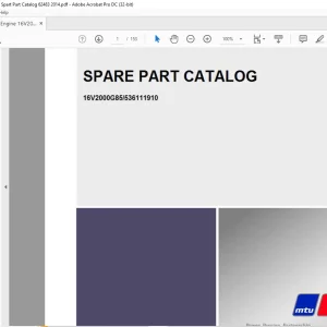 MTU Engine 16V2000G85 536111910 Parts Catalog Manual EK196E PDF DOWNLOAD