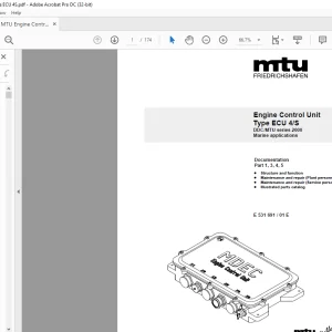 MTU Engine Control Unit ECU 4S DDC MTU series 2000 Manual Operation Manual E531691-01E PDF DOWNLOAD