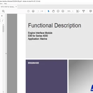 MTU Engine Interface Module EIM for Series 4000 Functional Description Manual E532284-02E PDF DOWNLOAD