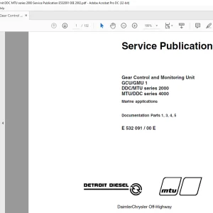 MTU GCU GMU 1,DDC MTU series 2000, MTU DDC series 4000 Operation Manual E532091-00E PDF DOWNLOAD