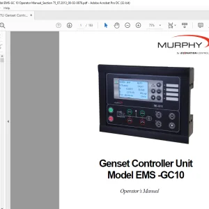 MTU MURPHY EMS-GC10 Genset Controller Unit Operator's Manual PDF DOWNLOAD