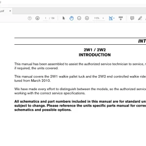 NISSAN 2W1 walkie pallet tuck & 2W2 walkie rider truck Maintenance Manual 2W12W2-MAINT PDF DOWNLOAD