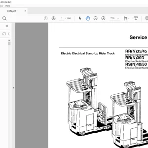 NISSAN Electric Electrical Stand-Up Rider Truck RR(N)35 RR(N)45, RR(N)30D, RS(N)40 RS(N)50 Service Manual PDF DOWNLOAD