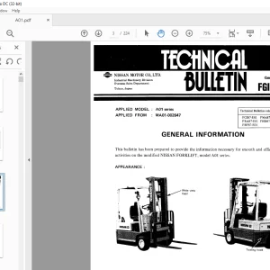 NISSAN FORKLIFT A01 Series Service Manual SM3E-A01SG0 PDF DOWNLOAD