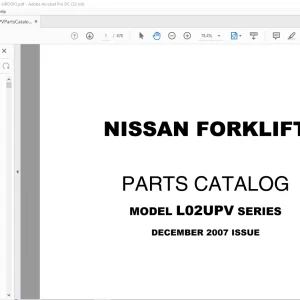 NISSAN FORKLIFT L02UPV SERIES PARTS CATALOG Manual CF540 PDF DOWNLOAD
