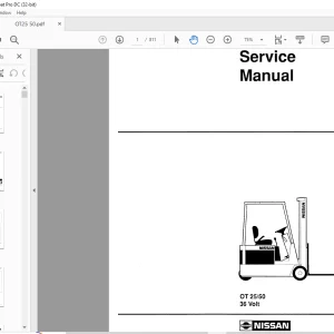 NISSAN FORKLIFT OT25 OT50 36 VOLT Service Manual PMA-540 PDF DOWNLOAD