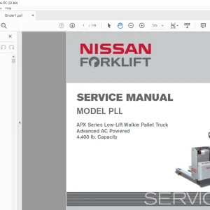 NISSAN FORKLIFT PLL APX Series Low-Lift Walkie Pallet Truck Advanced AC SERVICE MANUAL SMPLL-MAINT PDF DOWNLOAD