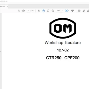 OM 127-02 CTR250, CPF200 Workshop Manual  - PDF DOWNLOAD