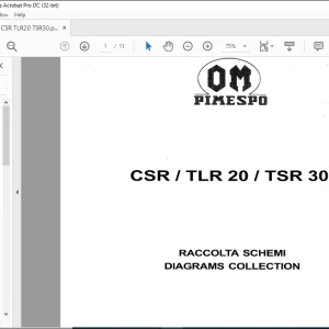 OM PIMESPO CSR TLR 20 TSR 30 RACCOLTA SCHEMI WIRING SCHEMATIC MANUAL  - PDF DOWNLOAD