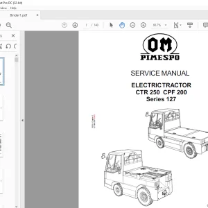 OM PIMESPO ELECTRIC TRACTOR CTR 250 CPF 200 SERIES 127 SERVICE MANUAL – PDF DOWNLOAD