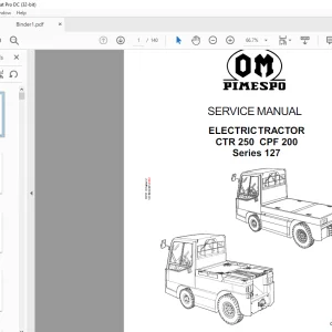 OM PIMESPO ELECTRIC TRACTOR CTR 250 CPF 200 Series 127 SERVICE MANUAL  - PDF DOWNLOAD