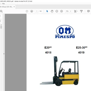 OM Pimespo E20ac 4018 E25-30ac 4019 Workshop Manual -  PDF DOWNLOAD