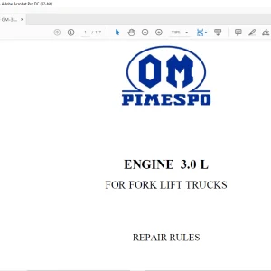 OM Pimespo ENGINE 3.0 L FOR FORK LIFT TRUCKS REPAIR MANUAL - PDF DOWNLOAD