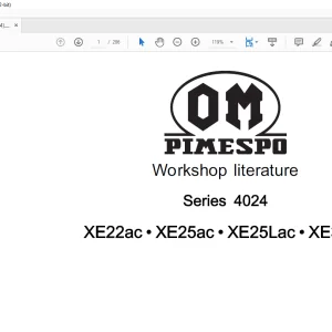 OM Pimespo Series 4024 XE22ac XE25ac XE25Lac XE30ac Workshop Manual -  PDF DOWNLOAD