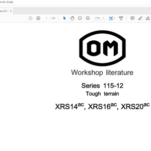 OM Series 115-12 Tough terrain XRS148 c, XRS168 c, XRS208c Workshop Manual - PDF DOWNLOAD