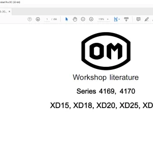 OM Series 4169, 4170 XD15, XD18, XD20, XD25, XD30 workshop Manual - PDF DOWNLOAD