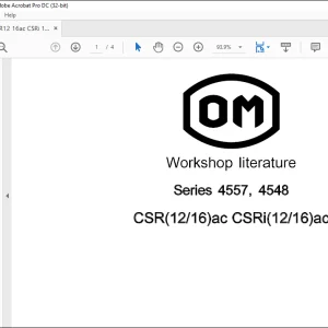 OM Series 4557, 4548 CSR(12 16)ac CSRi(12 16)ac Workshop Manual -  PDF DOWNLOAD