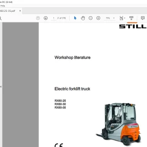 STILL Electric Forklift Truck Rx60-25 RX60-30 RX60-35 Workshop Manual - PDF DOWNLOAD