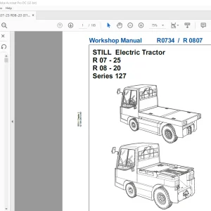 STILL Electric Tractor R 07 - 25 R 08 - 20 Series 127 workshop Manual - PDF DOWNLOAD