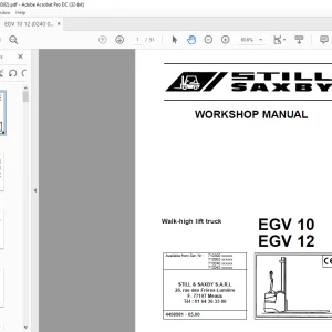 STILL SAXBY Walk-high lift truck EGV 10 EGV 12 WORKSHOP MANUAL - PDF DOWNLOAD