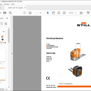 STILL STED Alarms list COP-20 COP-H10 COP-L07 FU-X Workshop Manual - PDF DOWNLOAD