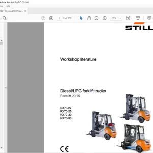 STILL STED Diesel LPG forklift trucks Facelift 2015 RX70-22 RX70-25 RX70-30 RX70-35 Workshop Manual  - PDF DOWNLOAD