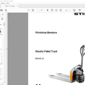 STILL STED Electric Pallet Truck ECH12-12 Workshop Manual - PDF DOWNLOAD