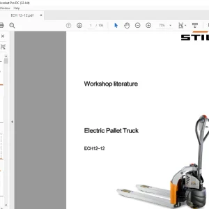 STILL STED Electric Pallet Truck ECH12-12 Workshop Manual - PDF DOWNLOAD