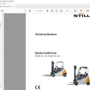 STILL STED Electric forklift truck RX20-15-20, RX60-16-20 Workshop Manual -  PDF DOWNLOAD