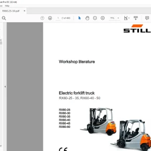 STILL STED Electric forklift truck RX60-25-35, RX60-40 - 50 RX60-25 RX60-30 RX60-35 RX60-40 RX60-45 RX60-50 Workshop Manual - PDF DOWNLOAD